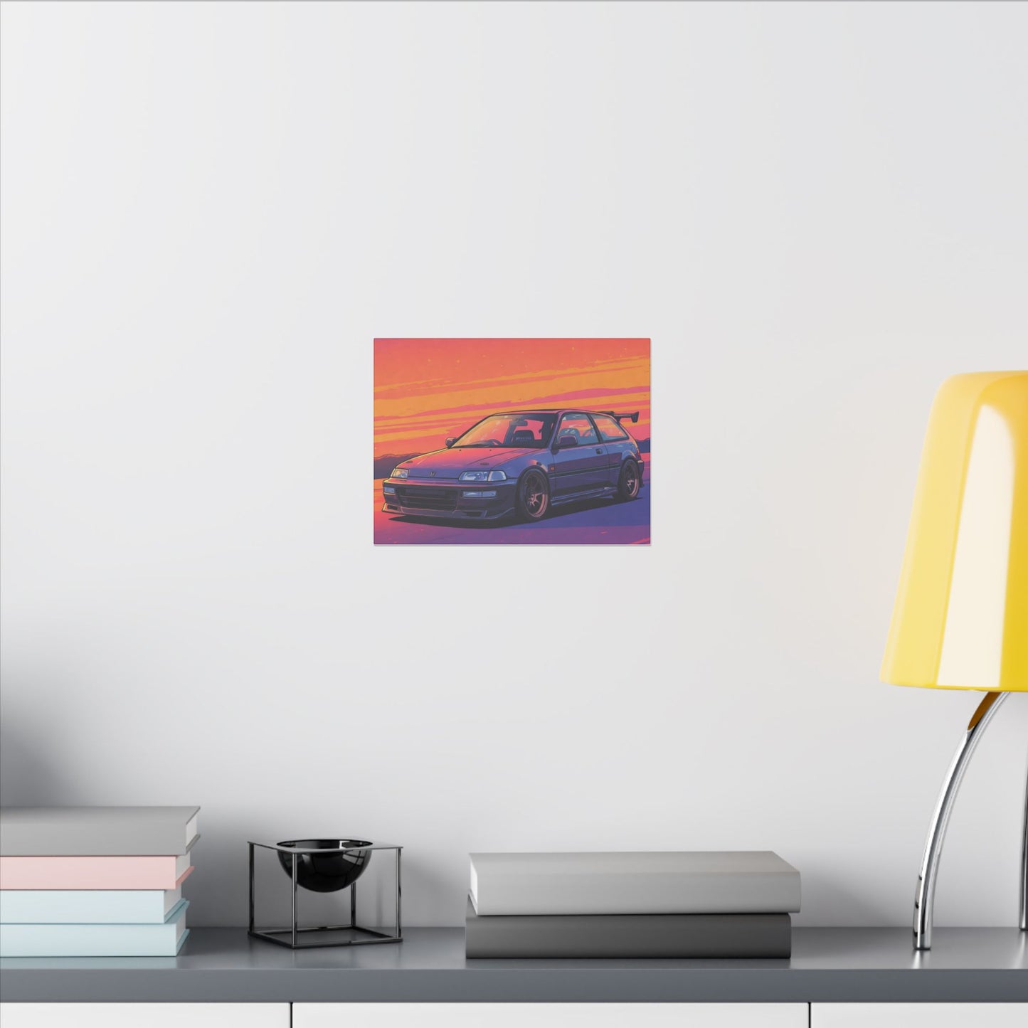 JDM Civic Inspired Vibrant Art Canvas