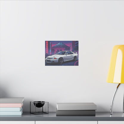 JDM Skyline Neon Night Art Canvas
