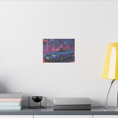 JDM R33 Inspired Night Life Art Canvas